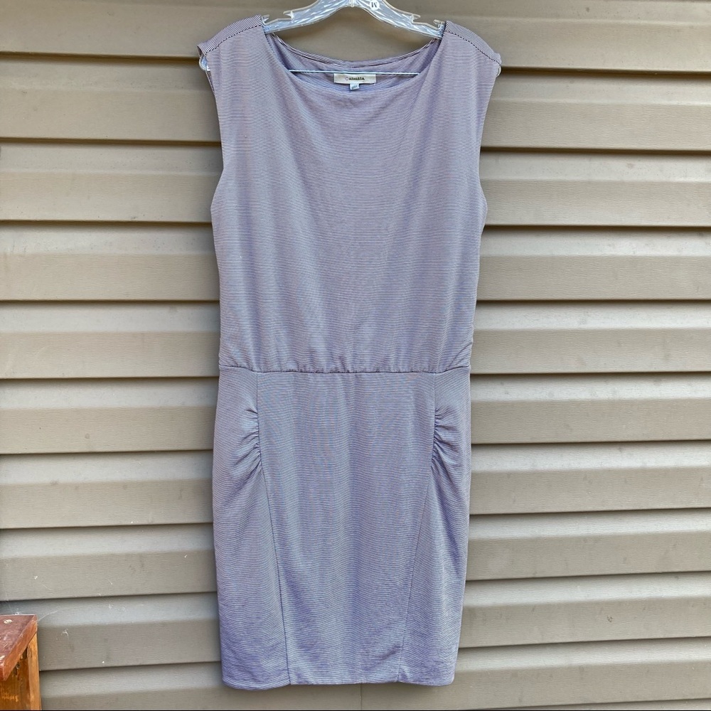 - Athleta Grey Microstripe Westwood Athletic Dress - Picture 8 of 10